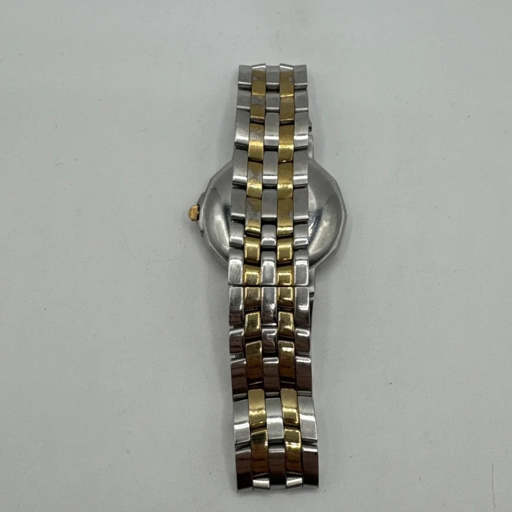 Citizen Eco-Drive Titanium WR 100 Quartz Black Dial Men's Watch‎ Two Tone Works